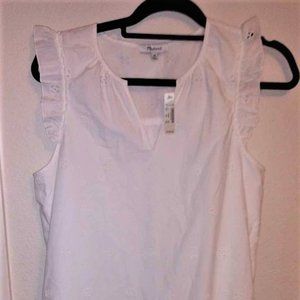Madewell White Cotton Sleeveless Dress sz M